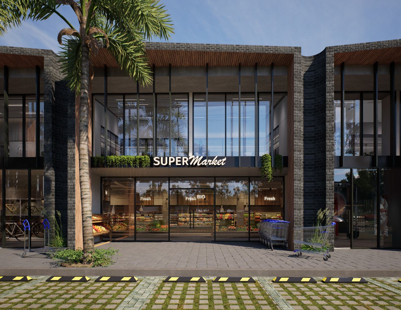 Render de local de gran superficie